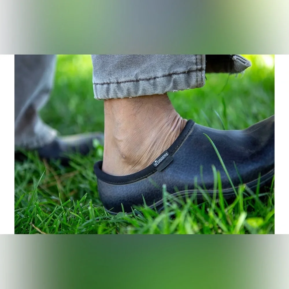 Sloggers Men's Black waterproof work shoe slip on rain and durable garden size 9